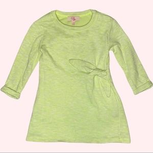 4/$20 GB GIRLS neon green knit faux wrap long sleeve dress size 0